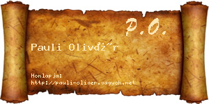 Pauli Olivér névjegykártya