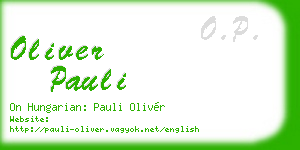 oliver pauli business card